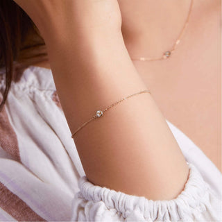 Shining Smiles Boutique Petite 1 Birthstone Bracelet in 14K Gold