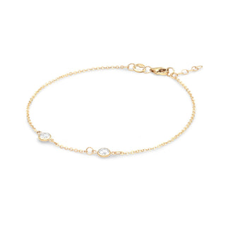 Shining Smiles Boutique Petite 2 Birthstone Bracelet in 14K Gold