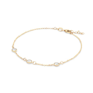 Shining Smiles Boutique Petite 3 Birthstone Bracelet in 14K Gold