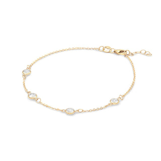 Shining Smiles Boutique Petite 4 Birthstone Bracelet in 14K Gold