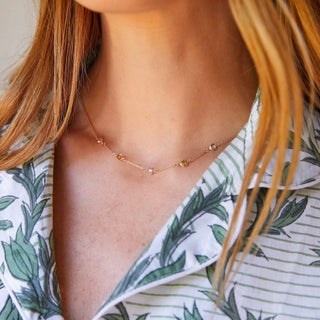 Shining Smiles Boutique Petite 5 Birthstone Necklace in 14K Gold