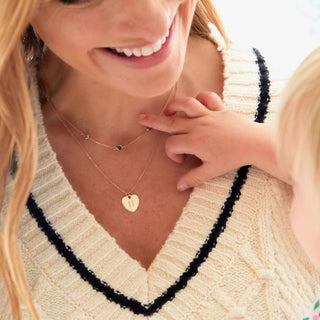 Shining Smiles Boutique Petite 3 Birthstone Necklace in 14K Gold