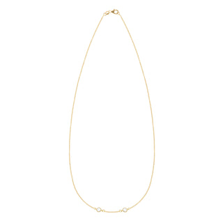 Shining Smiles Boutique Petite 2 Birthstone Necklace in 14K Gold (Centered)