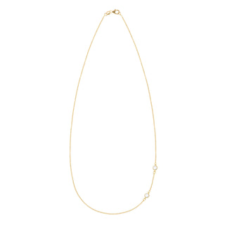 Shining Smiles Boutique Petite 2 Birthstone Necklace in 14K Gold