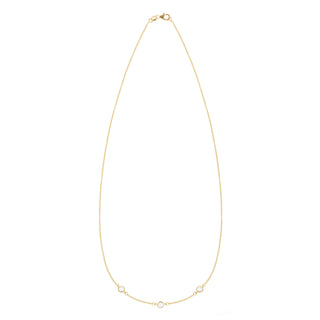 Shining Smiles Boutique Petite 3 Birthstone Necklace in 14K Gold