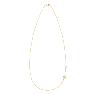 Shining Smiles Boutique 1 Letter & 1 Petite Birthstone Necklace in 14K Gold (Double Spacing)