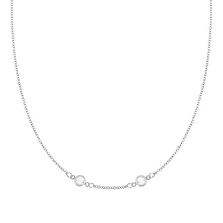 Shining Smiles Boutique Petite 2 Birthstone Necklace in 14K Gold (Centered)
