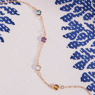Shining Smiles Boutique Petite 4 Birthstone Bracelet in 14K Gold