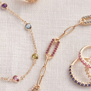 Shining Smiles Boutique Petite 4 Birthstone Necklace in 14K Gold