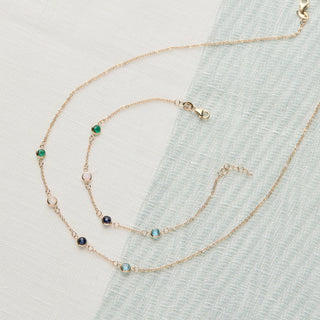 Shining Smiles Boutique Petite 4 Birthstone Bracelet in 14K Gold