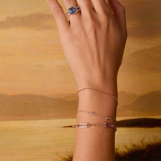 Shining Smiles Boutique Petite 2 Birthstone Bracelet in 14K Gold
