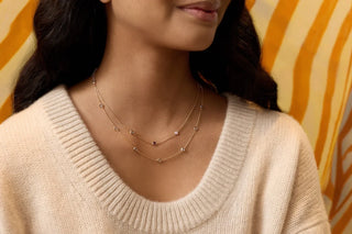 Shining Smiles Boutique Petite 3 Birthstone Necklace in 14K Gold