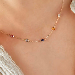 Shining Smiles Boutique Petite 5 Birthstone Necklace in 14K Gold
