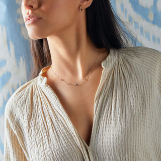 Shining Smiles Boutique Petite 5 Birthstone Necklace in 14K Gold