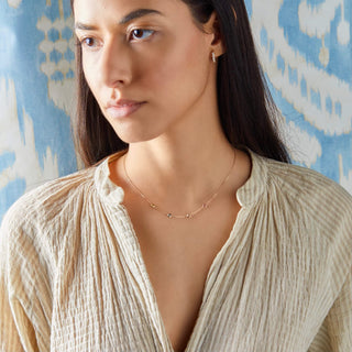 Shining Smiles Boutique Petite 4 Birthstone Necklace in 14K Gold