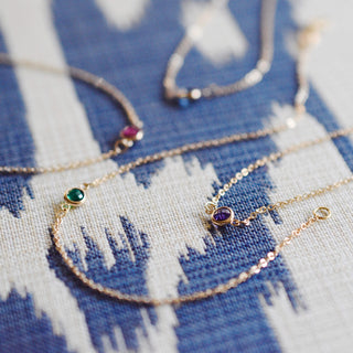 Shining Smiles Boutique Petite 1 Birthstone Bracelet in 14K Gold