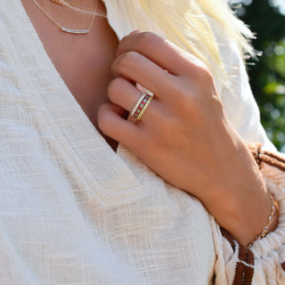 Shining Smiles Boutique Rosecliff Birthstone Stackable Ring in 14K Gold
